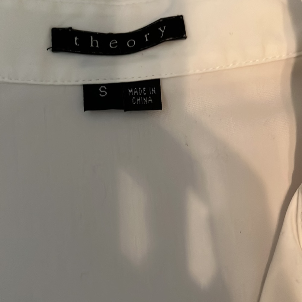 Theory! Solid White Button Down, Flawless - image 5